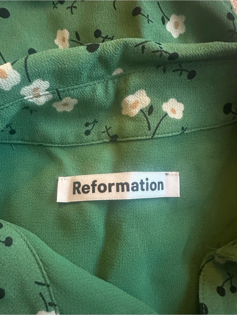 Reformation Wilma midi dress green floral size 6 - Picture 4 of 8
